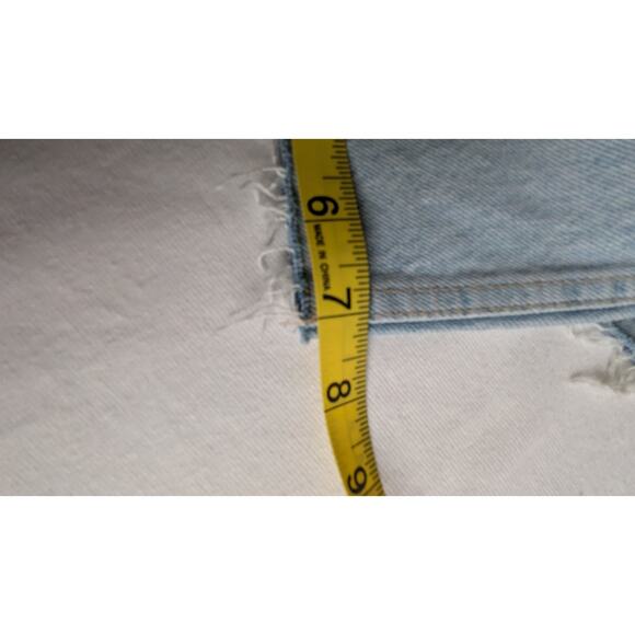 Zara High Rs Distressed Straight Leg Jeans Size 4 Light Button Fly Ripped Knees - Picture 8 of 14